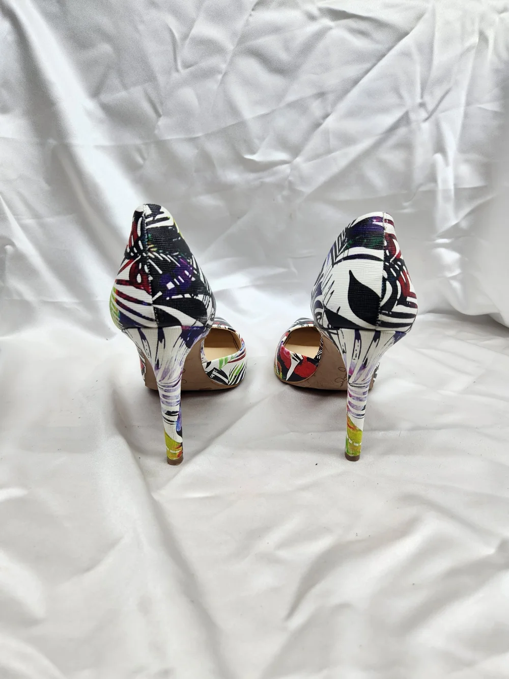 Jessica Simpson Black Multi Tropical D'Orsay Pointed Heels
